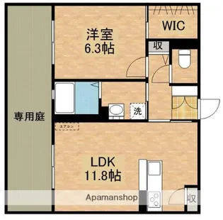 シャーメゾングレース【1階】の間取り