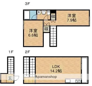 ラクパハウスB棟【3階】の間取り