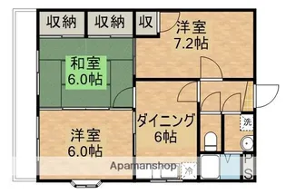 今坂マンションB【3階】の間取り