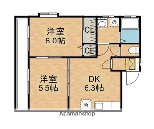 サンライズ白崎【3階】の間取り