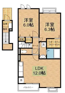 スウィート ミモザ【2階】の間取り