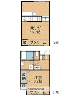 鹿児島県鹿屋市下祓川町【テラスハウス】の間取り