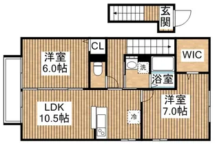 クレール光【201号室】の間取り