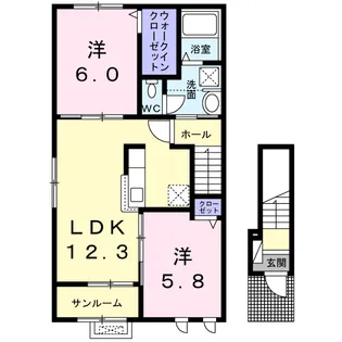 シエル エ ペシェ Ⅰ【2階】の間取り