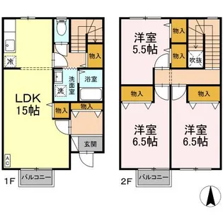 鹿児島県鹿屋市旭原町【テラスハウス】の間取り
