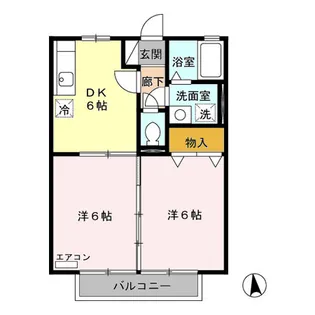 セジュール札元 A棟【203号室】の間取り