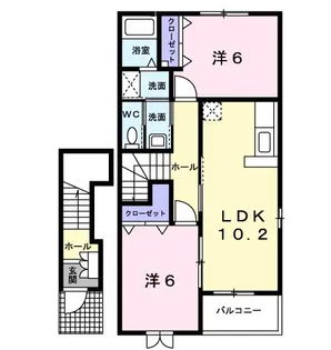 Y’Sコート壱番館 Ⅱ【2階】の間取り