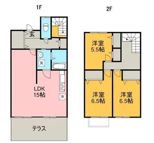 鹿児島県鹿屋市札元1丁目【テラスハウス】の間取り