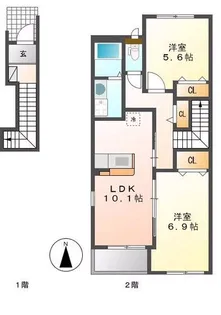 リーブル108【2階】の間取り
