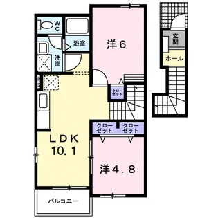 スクエアM【2階】の間取り