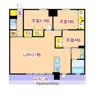 鹿児島県霧島市隼人町野久美田【マンション】の間取り