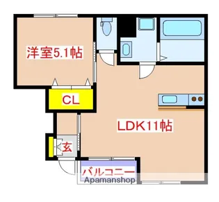 鹿児島県霧島市隼人町姫城【アパート】の間取り