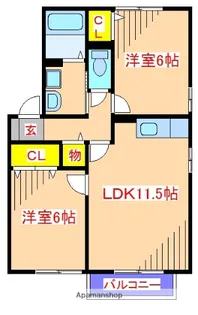 鹿児島県姶良市加治木町木田【アパート】の間取り