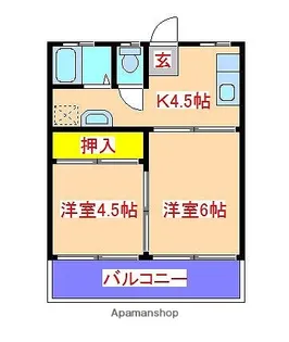 鹿児島県姶良市西餅田【アパート】の間取り