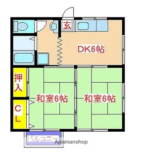 鹿児島県姶良市西餅田【アパート】の間取り