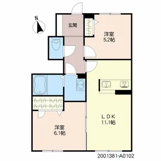 鹿児島県姶良市加治木町港町【アパート】の間取り