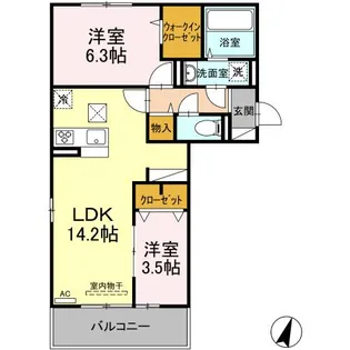 フォレスト姶良【1階】の間取り