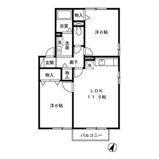 シャルマンコート A棟【2階】の間取り
