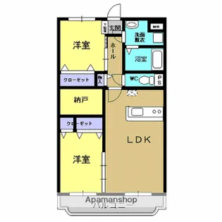 鹿児島県姶良市加治木町木田【マンション】の間取り