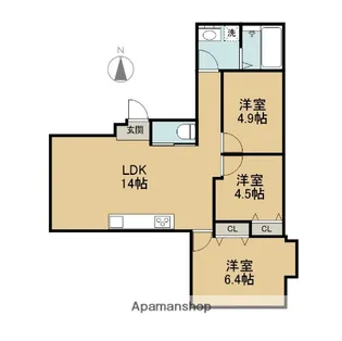 YOEガーデン【102号室】の間取り