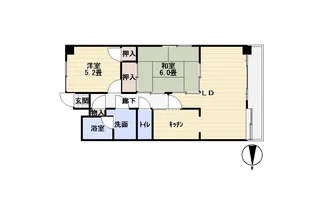 牛田ロジュマン不動院【4階】の間取り