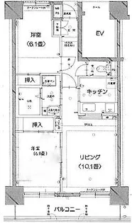 グランドハイツ今泉西棟【3階】の間取り