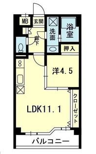 フラワーマンション城西【5階】の間取り