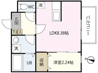 MOVE庚午北壱番館【1階】の間取り