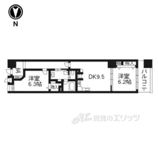 アパガーデンスクエア四条烏丸【2階】の間取り
