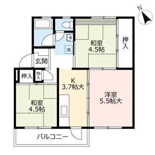 UR徳力【5階】の間取り