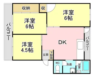 福丸団地2棟【5階】の間取り