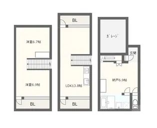 大阪府吹田市佐井寺3【一戸建】の間取り