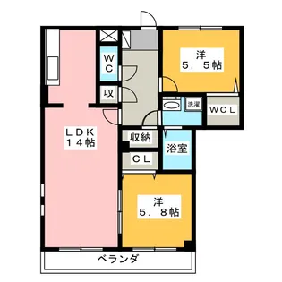 シャトー犬山【1階】の間取り