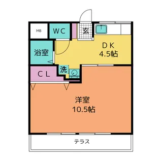 竹美ハイツ【1階】の間取り