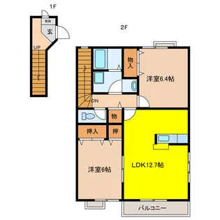 岐阜県大垣市東前4【アパート】の間取り