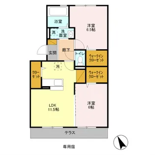 グランソーレI【1階】の間取り