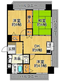 シャトー長洲【2階】の間取り