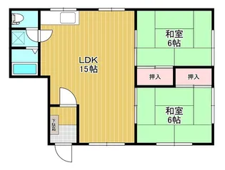 第1三輪コーポ【1階】の間取り