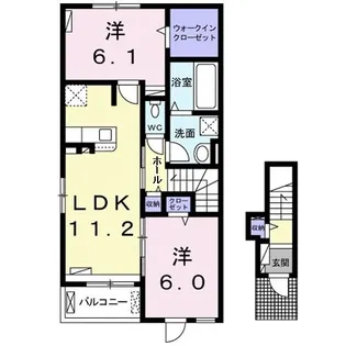 リリア・ヴィレI【2階】の間取り
