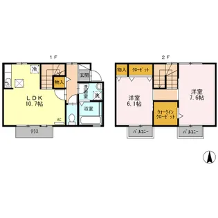 愛知県知多郡東浦町大字石浜字南ヶ丘【一戸建】の間取り