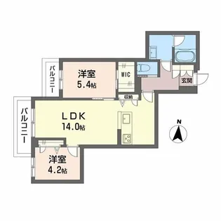 WithPlus上熊本駅前【3階】の間取り