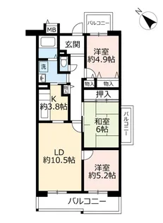 UR日進香久山花の街【3階】の間取り