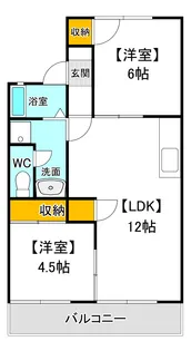 サニーガーデンハイツB【1階】の間取り