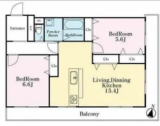 東京都国立市富士見台3【マンション】の間取り
