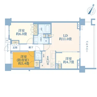 クラッシィハウス練馬豊玉【3階】の間取り