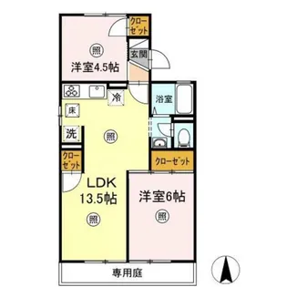エステート芳泉 I棟【1階】の間取り