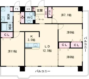 4LDKの間取り画像