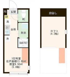 ハーモニーテラス浮間舟渡【1階】の間取り