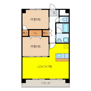 岐阜県岐阜市茜部本郷2【マンション】の間取り