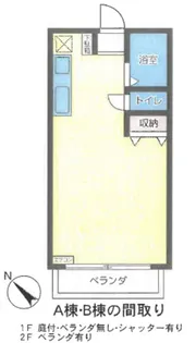 フジメイトB棟【1階】の間取り
